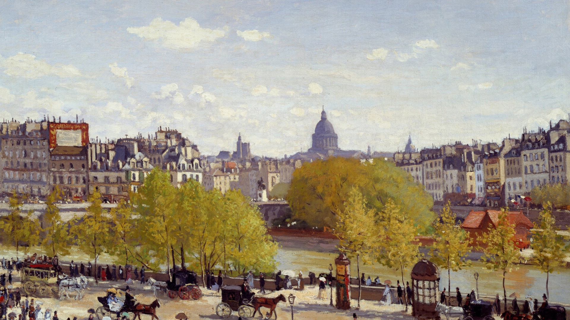 Das Claude Monet - Quai du Louvre Wallpaper 1920x1080