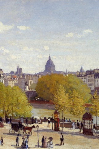 Claude Monet - Quai du Louvre wallpaper 320x480