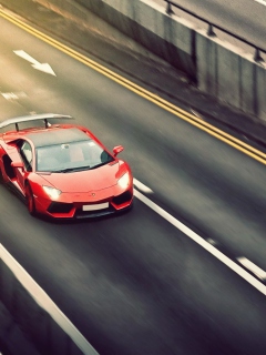 Screenshot №1 pro téma Red Lamborghini Aventador 240x320