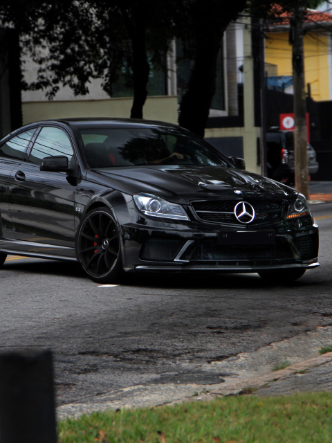 Mercedes Benz CLK 63 AMG Black Series wallpaper 480x640