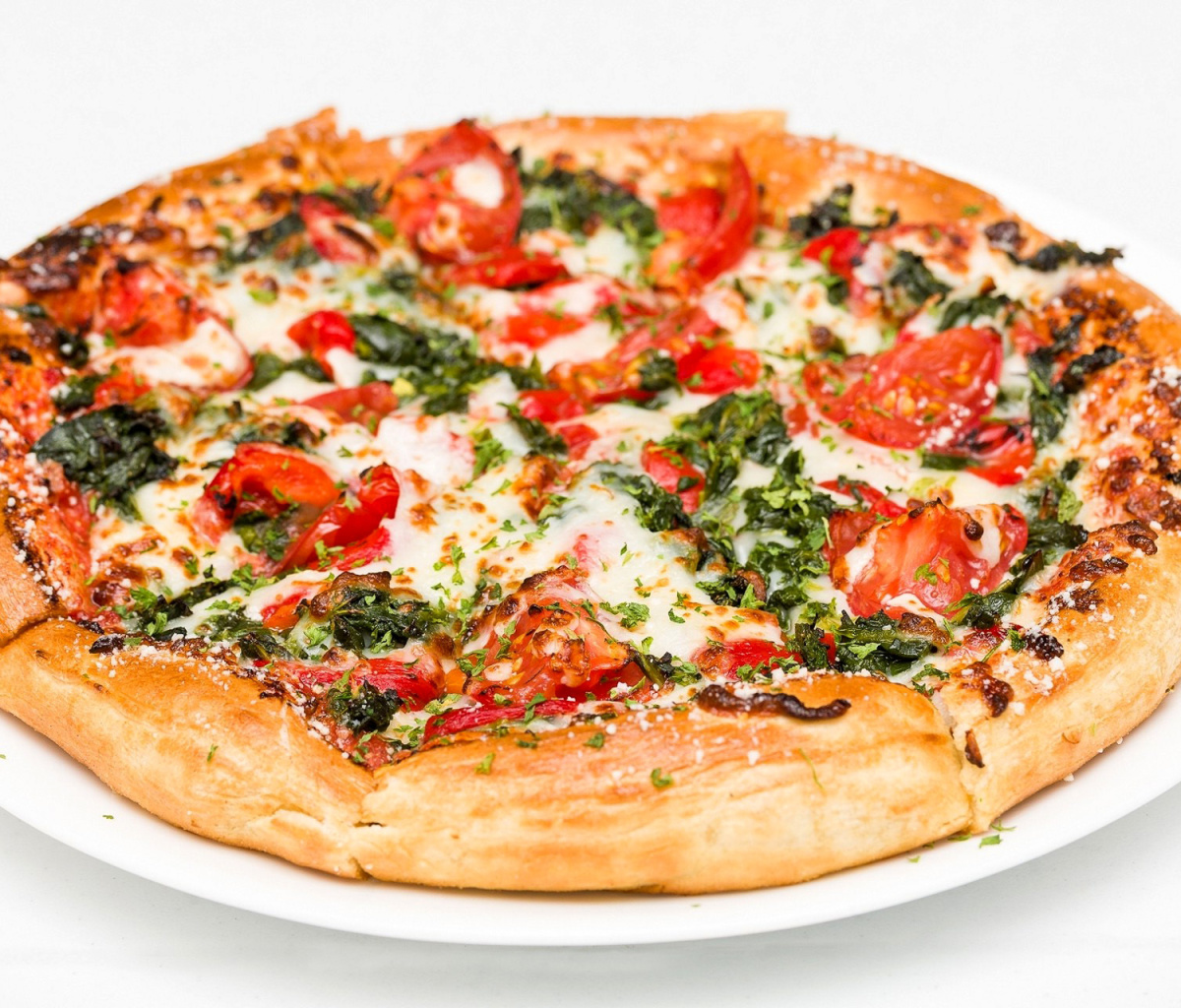 Fondo de pantalla Pizza with spinach 1200x1024