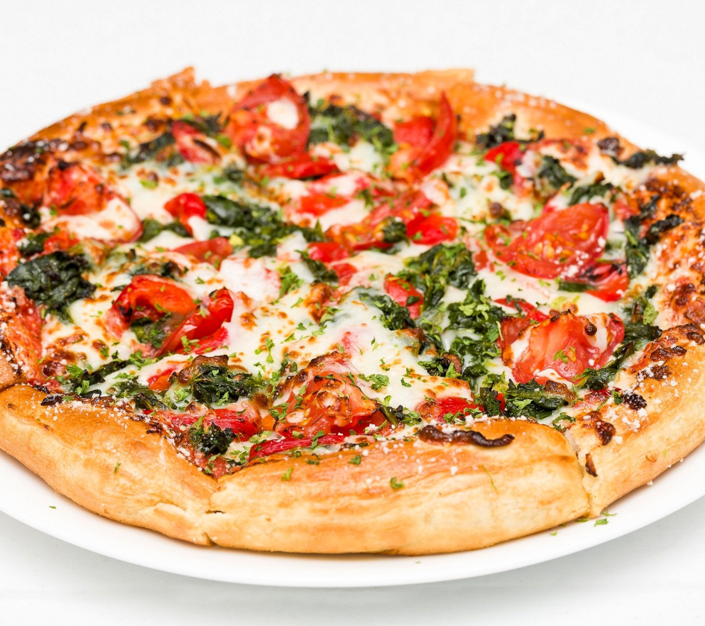 Fondo de pantalla Pizza with spinach 1440x1280