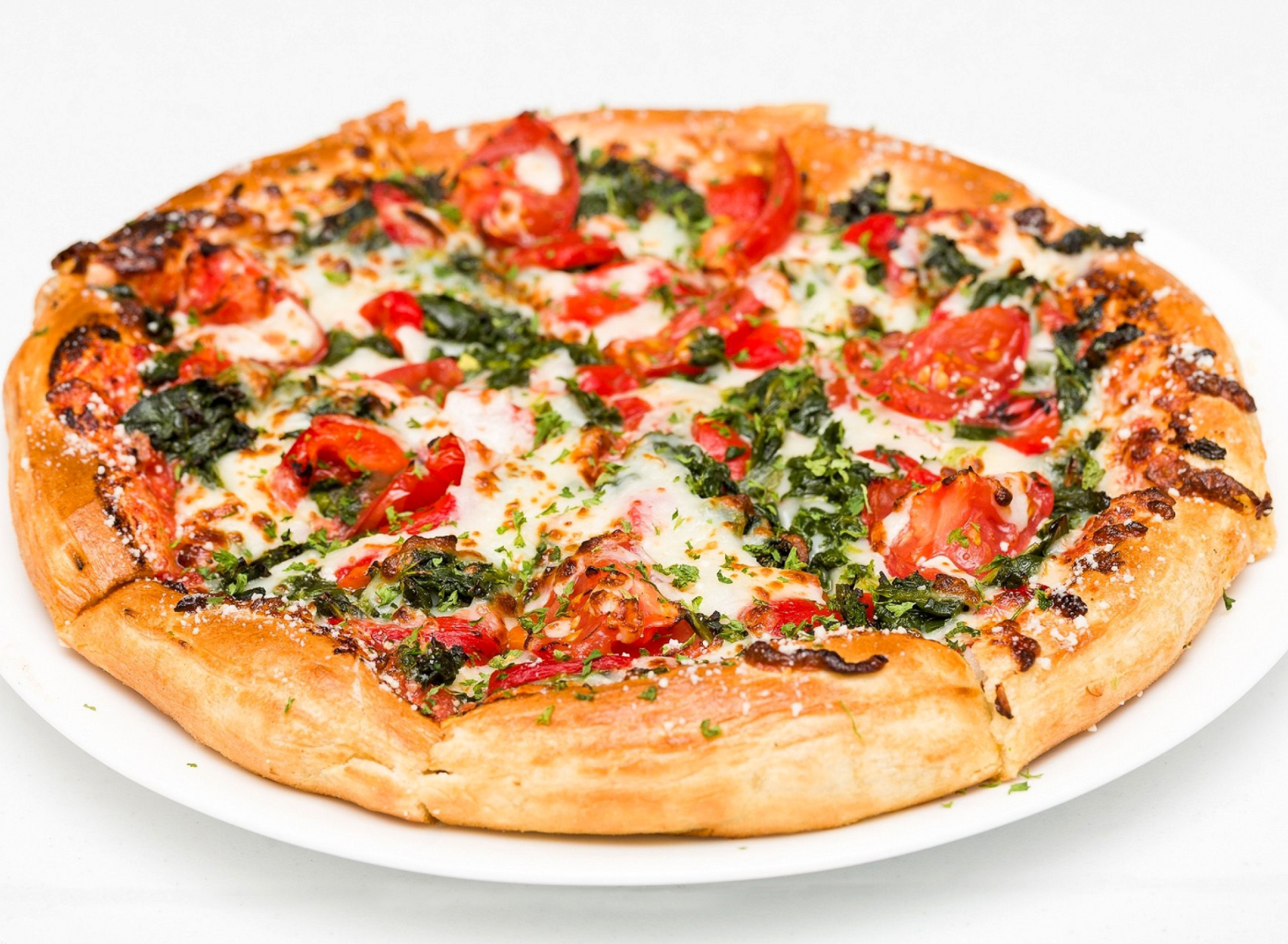 Fondo de pantalla Pizza with spinach 1920x1408