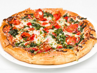 Das Pizza with spinach Wallpaper 320x240