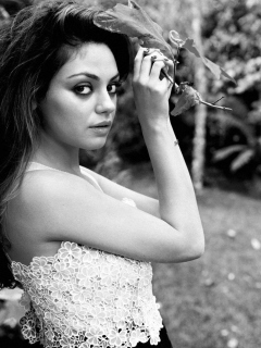 Mila Kunis Black And White screenshot #1 240x320