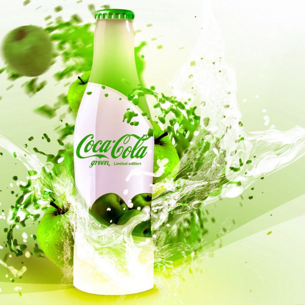 Das Coca Cola Apple Flavor Wallpaper 1024x1024