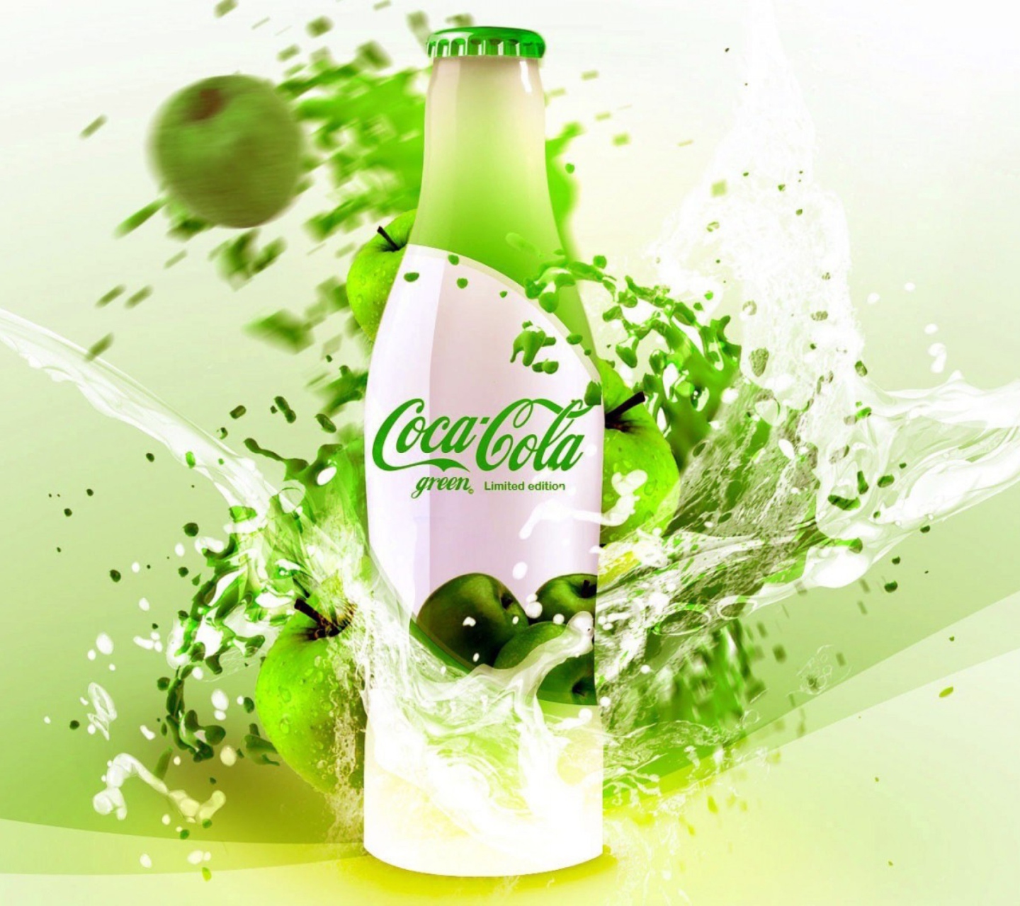 Coca Cola Apple Flavor wallpaper 1440x1280