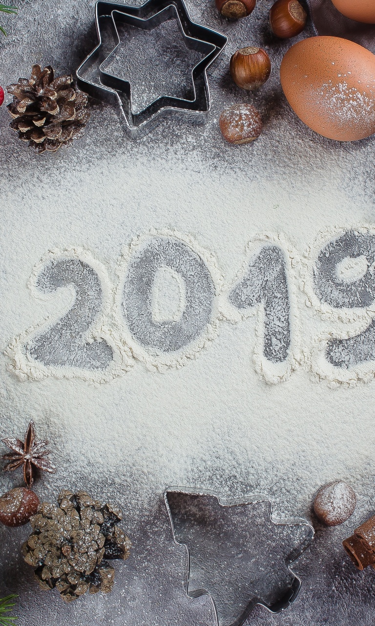 Das New Year Decor 2019 Wallpaper 768x1280