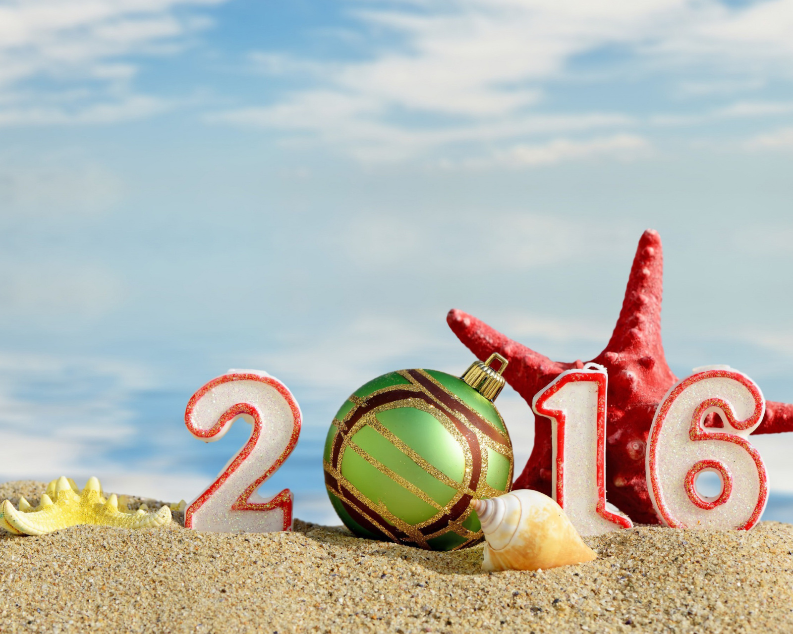 Fondo de pantalla New Year 2016 Beach Theme 1600x1280