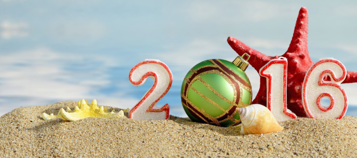 Screenshot №1 pro téma New Year 2016 Beach Theme 720x320