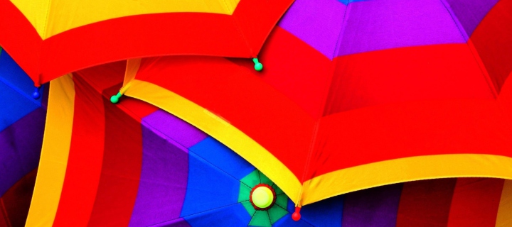Colourful Umbrella wallpaper 720x320