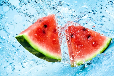 Screenshot №1 pro téma Watermelon In Water 480x320