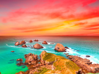 Das Beautiful Sea Scenery Wallpaper 320x240