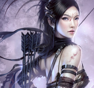 Fantasy Archer Girl Background for 2048x2048
