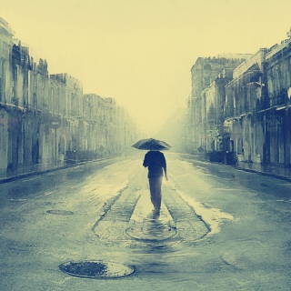 Man In Rain Painting - Obrázkek zdarma pro 208x208