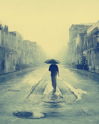 Kostenloses Man In Rain Painting Wallpaper für 768x1280