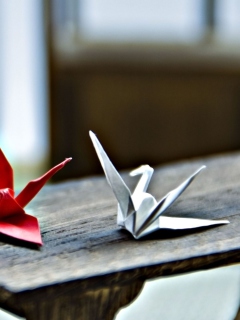 Screenshot №1 pro téma Paper Origami Bird 240x320
