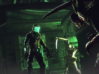 Screenshot №1 pro téma Isaac Clarke in Dead Space battle Necromorphs 320x240