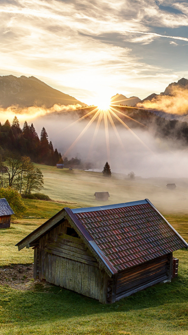 Обои Morning in Alps 640x1136