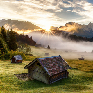 Kostenloses Morning in Alps Wallpaper für iPad mini 2