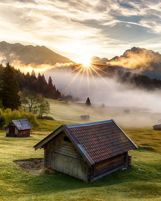 Kostenloses Morning in Alps Wallpaper für 750x1334