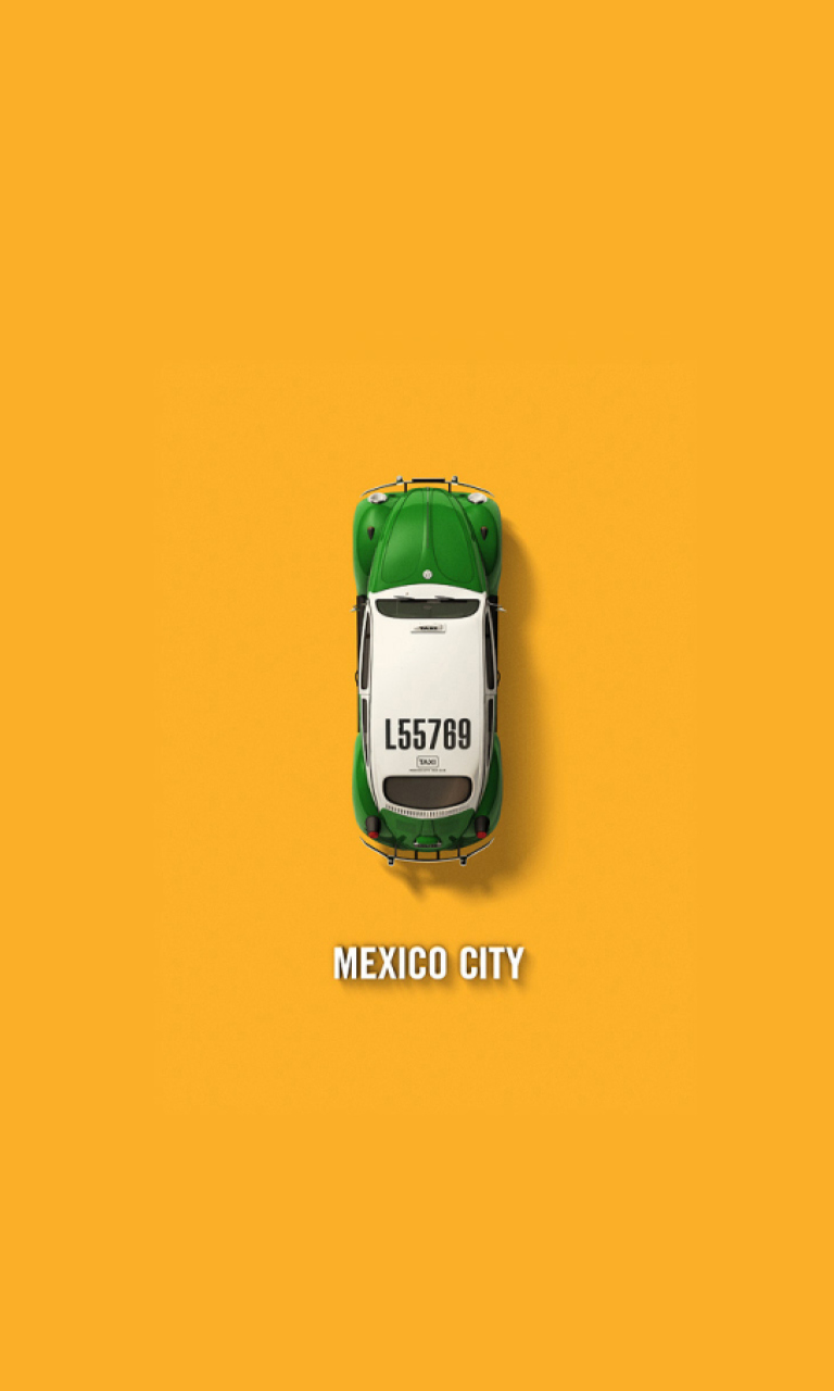 Обои Mexico City Cab 768x1280