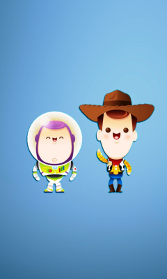 Обои Buzz and Woody in Toy Story 240x400