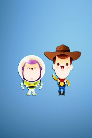 Buzz and Woody in Toy Story wallpaper 320x480