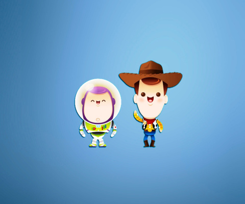 Buzz and Woody in Toy Story wallpaper 480x400