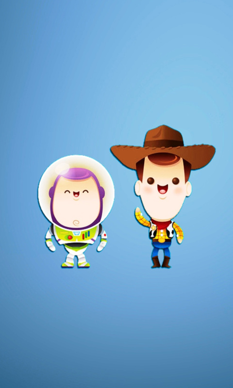 Buzz and Woody in Toy Story wallpaper 480x800