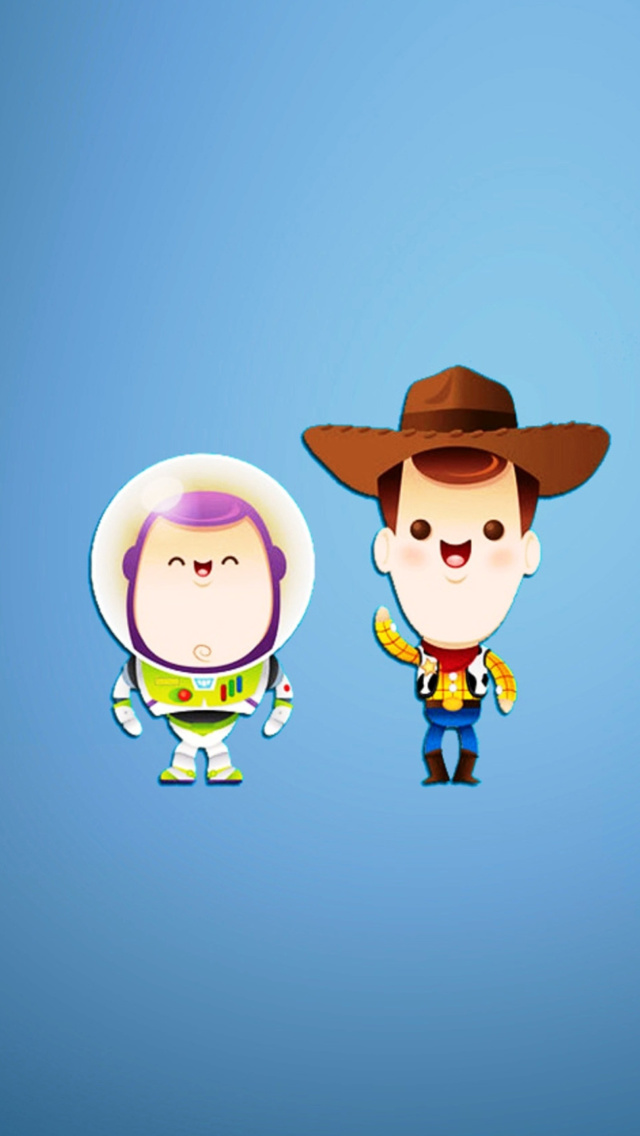 Buzz and Woody in Toy Story wallpaper 640x1136