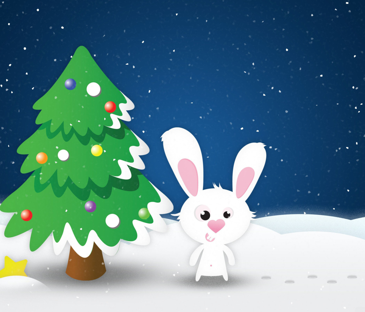 Sfondi White Christmas Rabbit 1200x1024