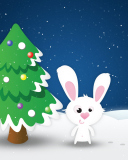 Screenshot №1 pro téma White Christmas Rabbit 128x160