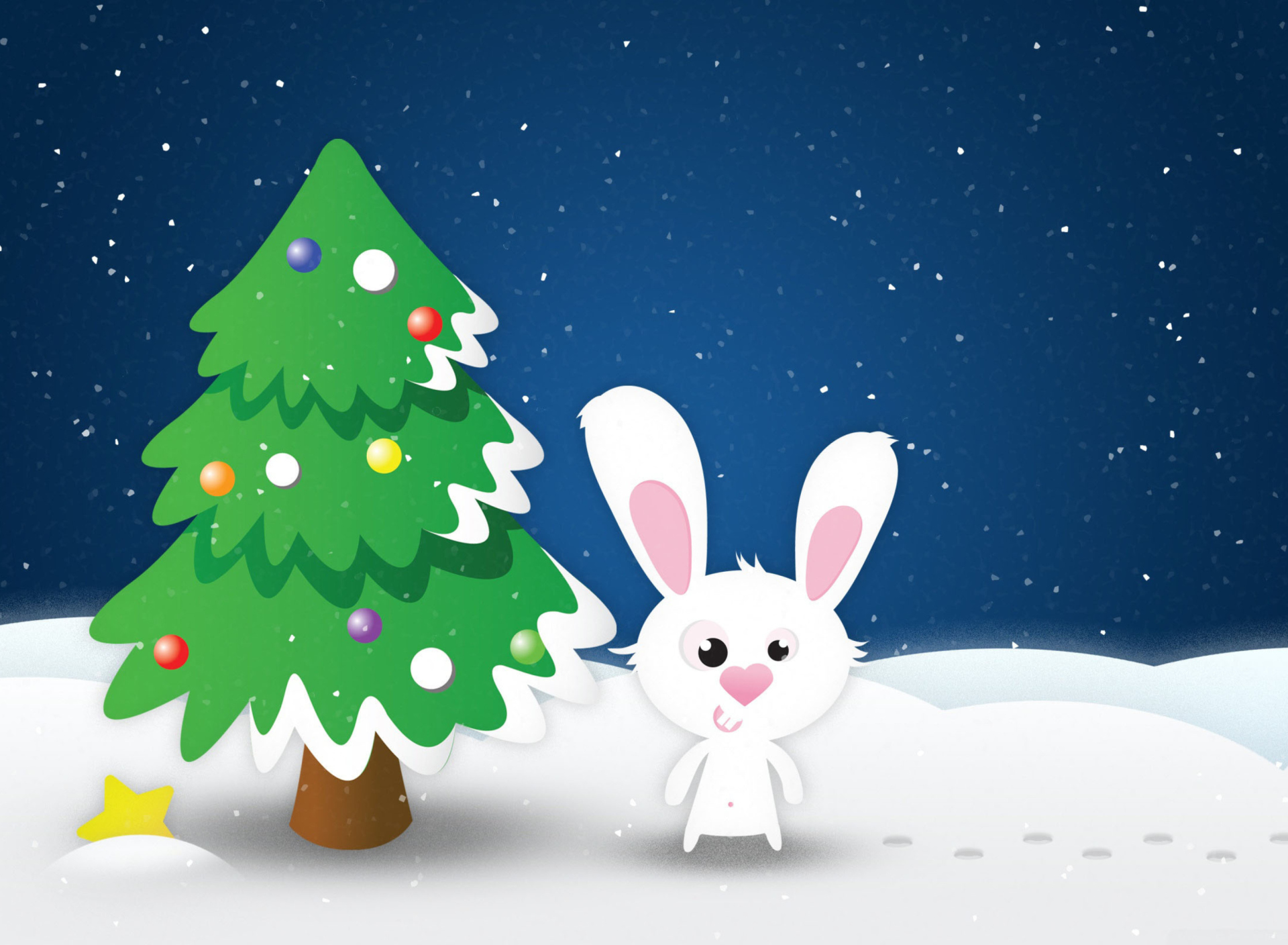 Screenshot №1 pro téma White Christmas Rabbit 1920x1408