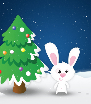 White Christmas Rabbit sfondi gratuiti per 132x176