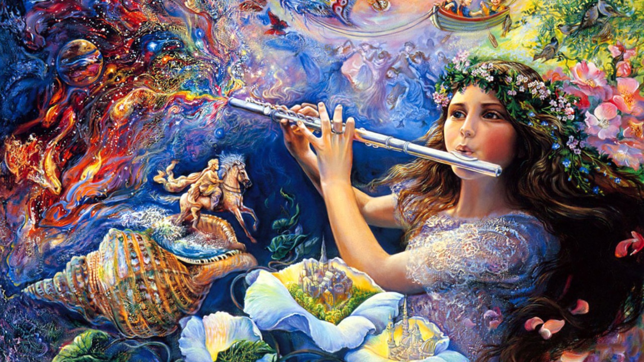 Screenshot №1 pro téma Josephine Wall Paintings - Enchanted Flute 1280x720