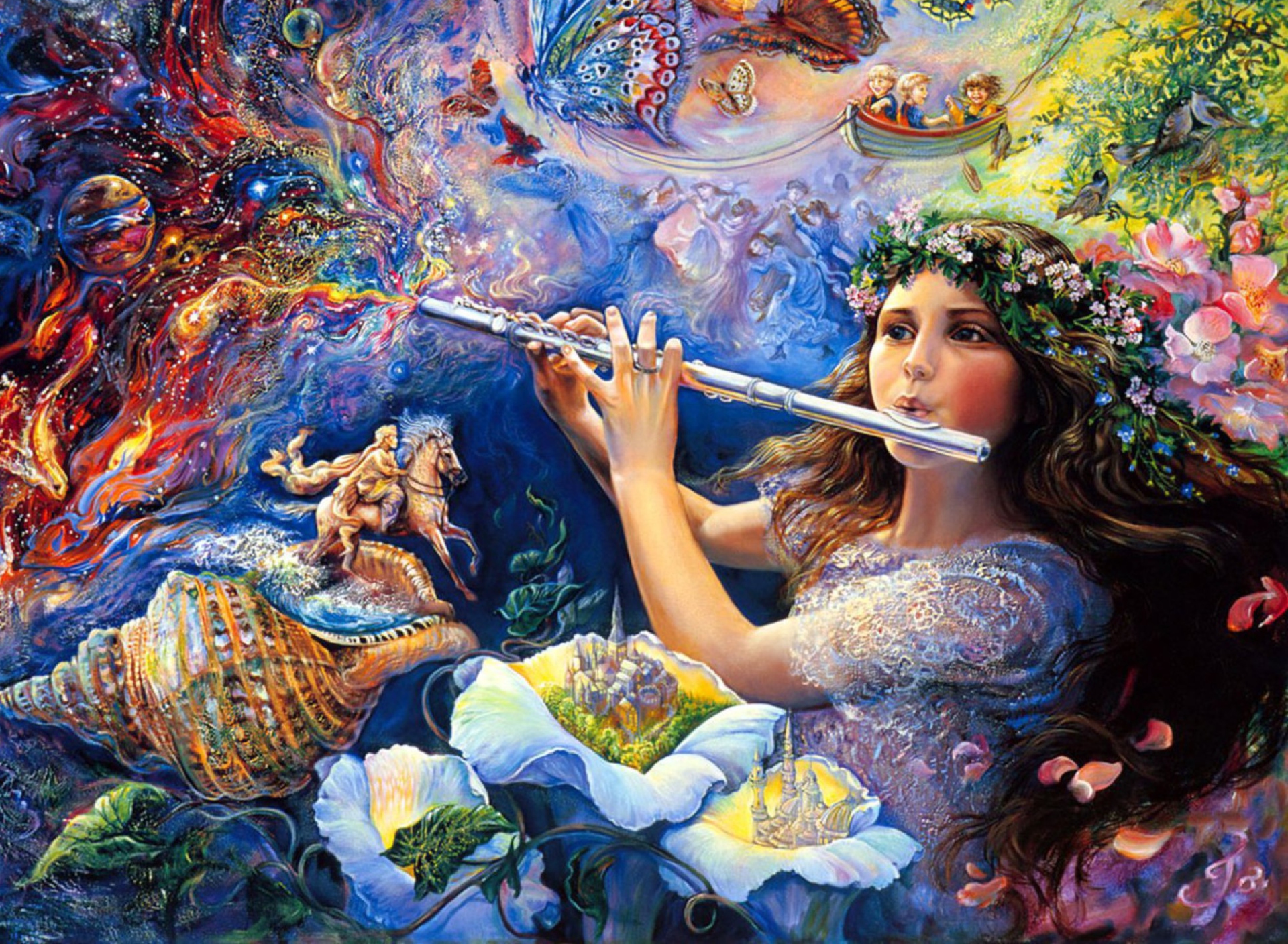 Screenshot №1 pro téma Josephine Wall Paintings - Enchanted Flute 1920x1408