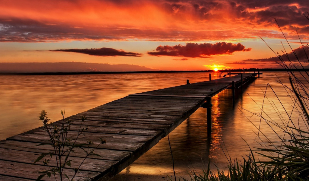 Das Stunning Sunset in Sweden Wallpaper 1024x600