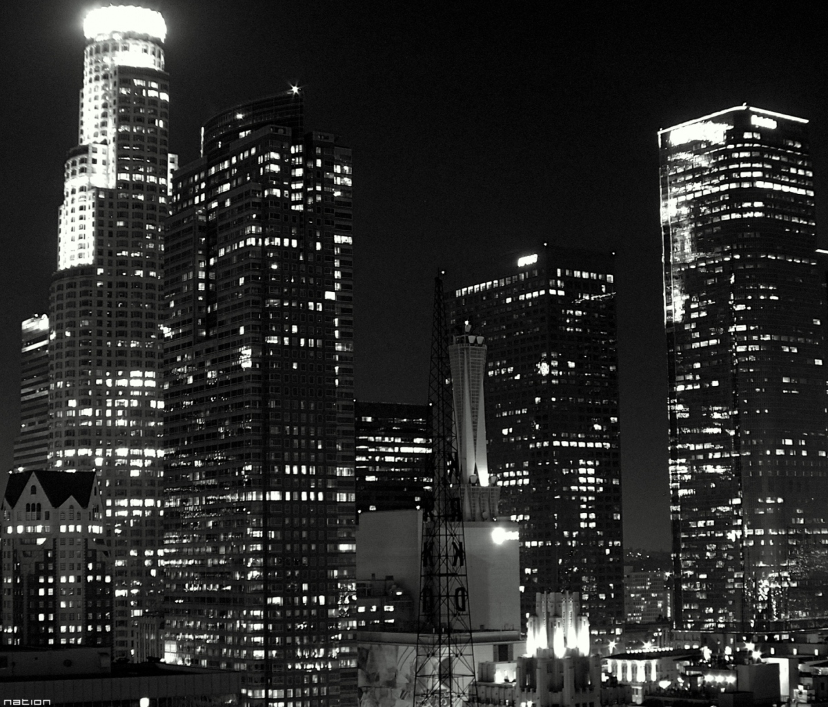 Los Angeles Black And White wallpaper 1200x1024
