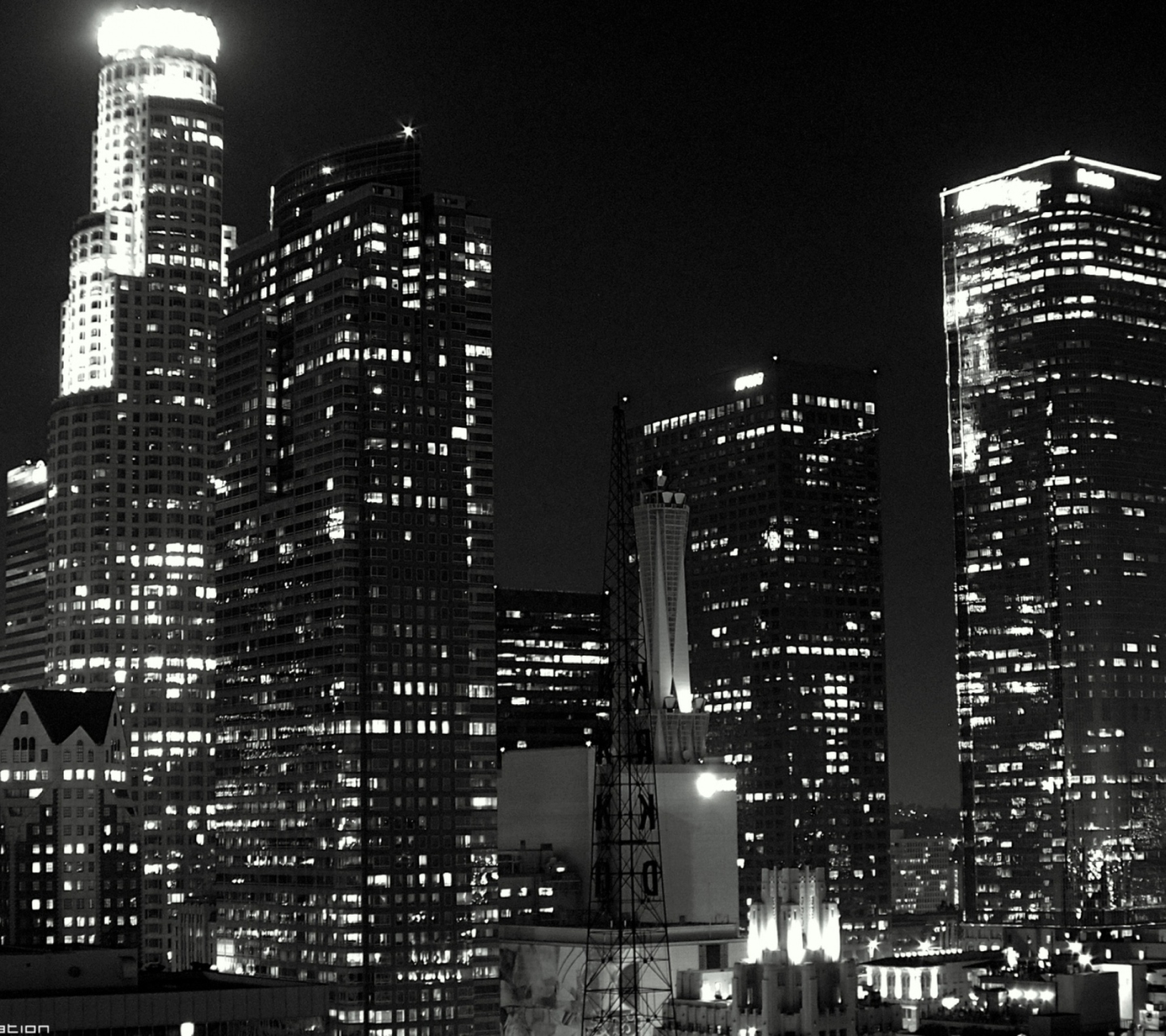 Los Angeles Black And White wallpaper 1440x1280