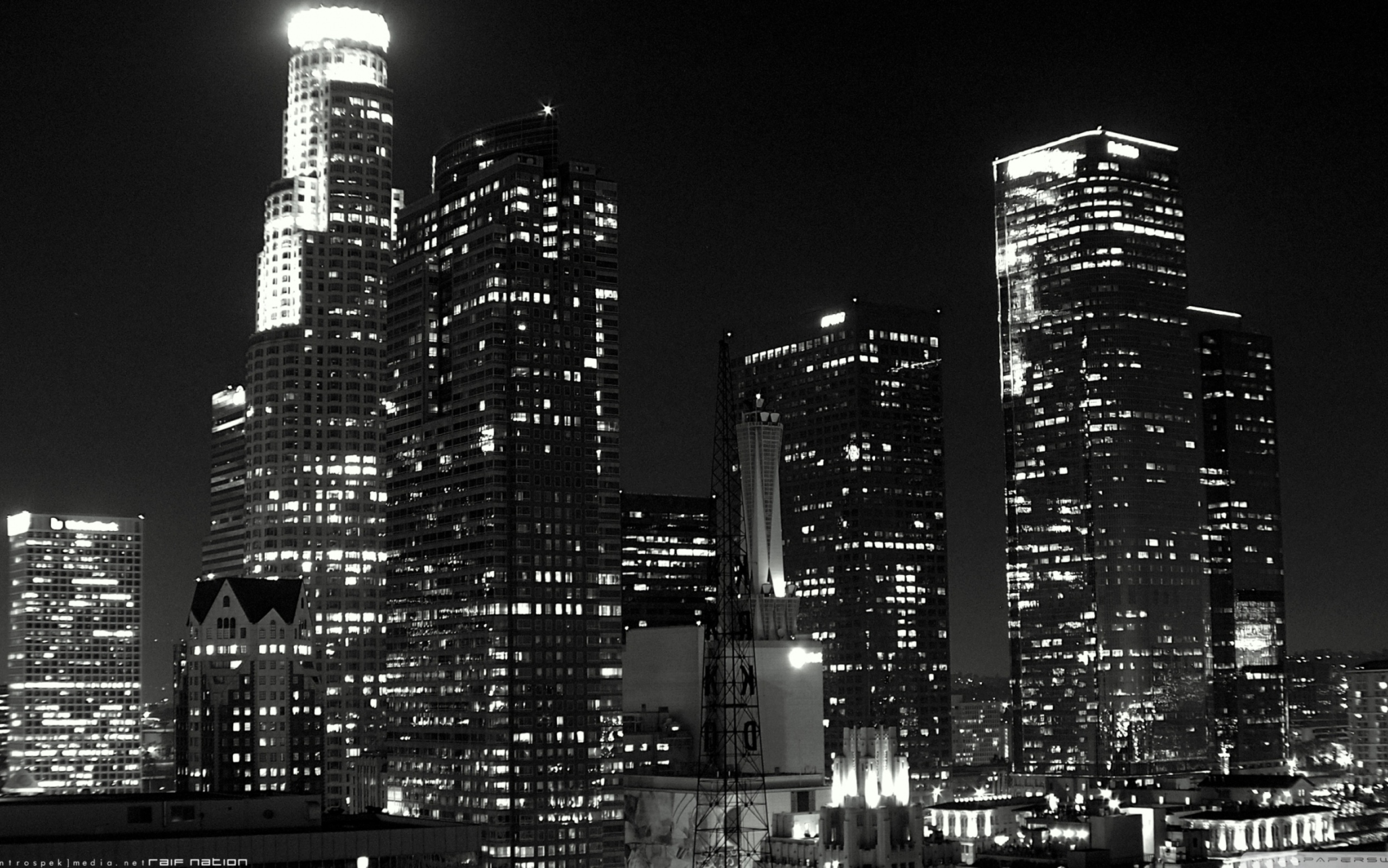 Los Angeles Black And White wallpaper 2560x1600