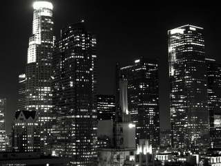 Los Angeles Black And White wallpaper 320x240