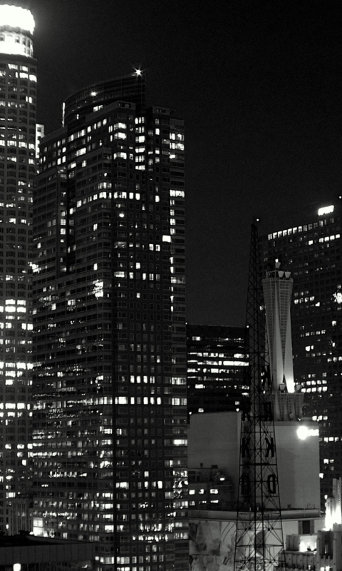 Los Angeles Black And White wallpaper 480x800