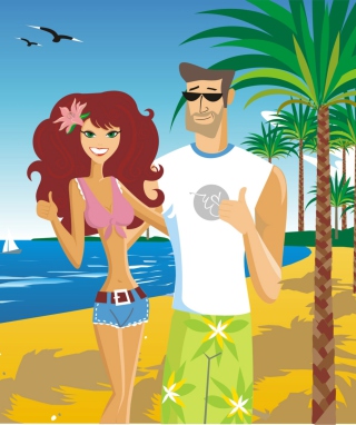 Love On The Beach - Obrázkek zdarma pro Nokia X2