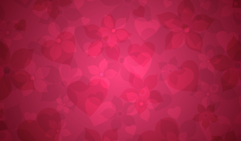 Screenshot №1 pro téma Pink Hearts And Flowers Pattern 1024x600