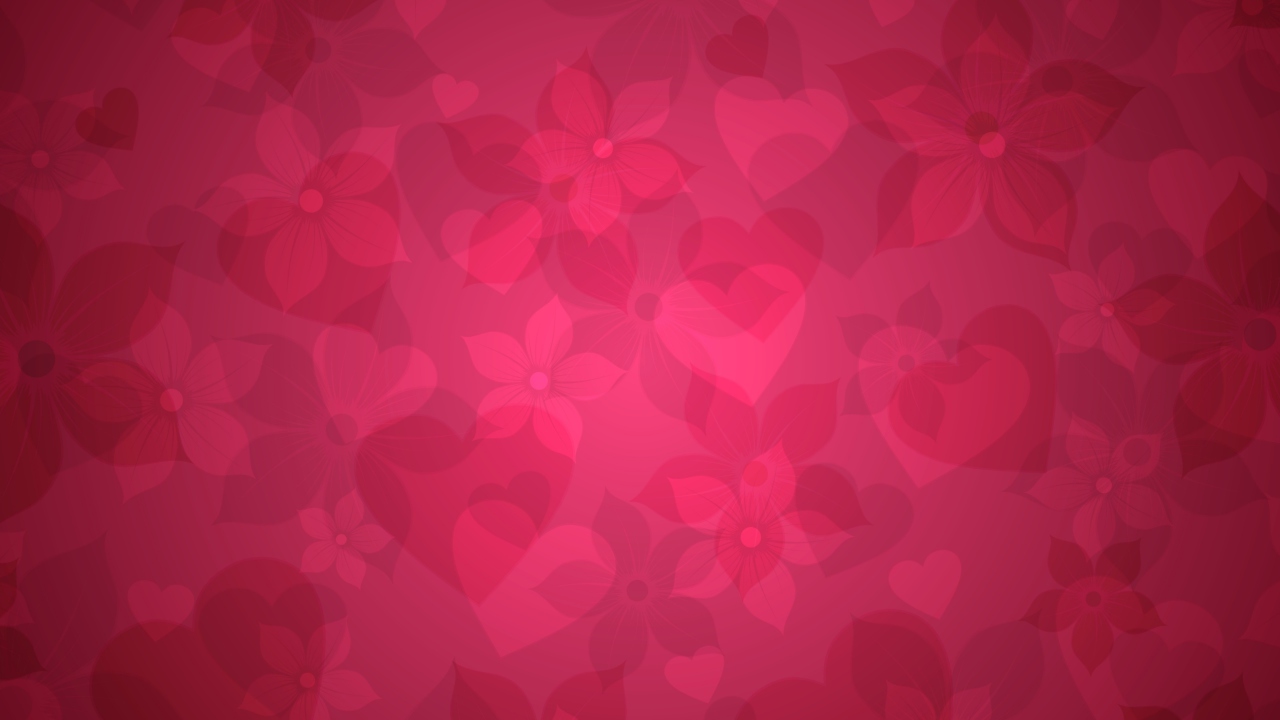Screenshot №1 pro téma Pink Hearts And Flowers Pattern 1280x720