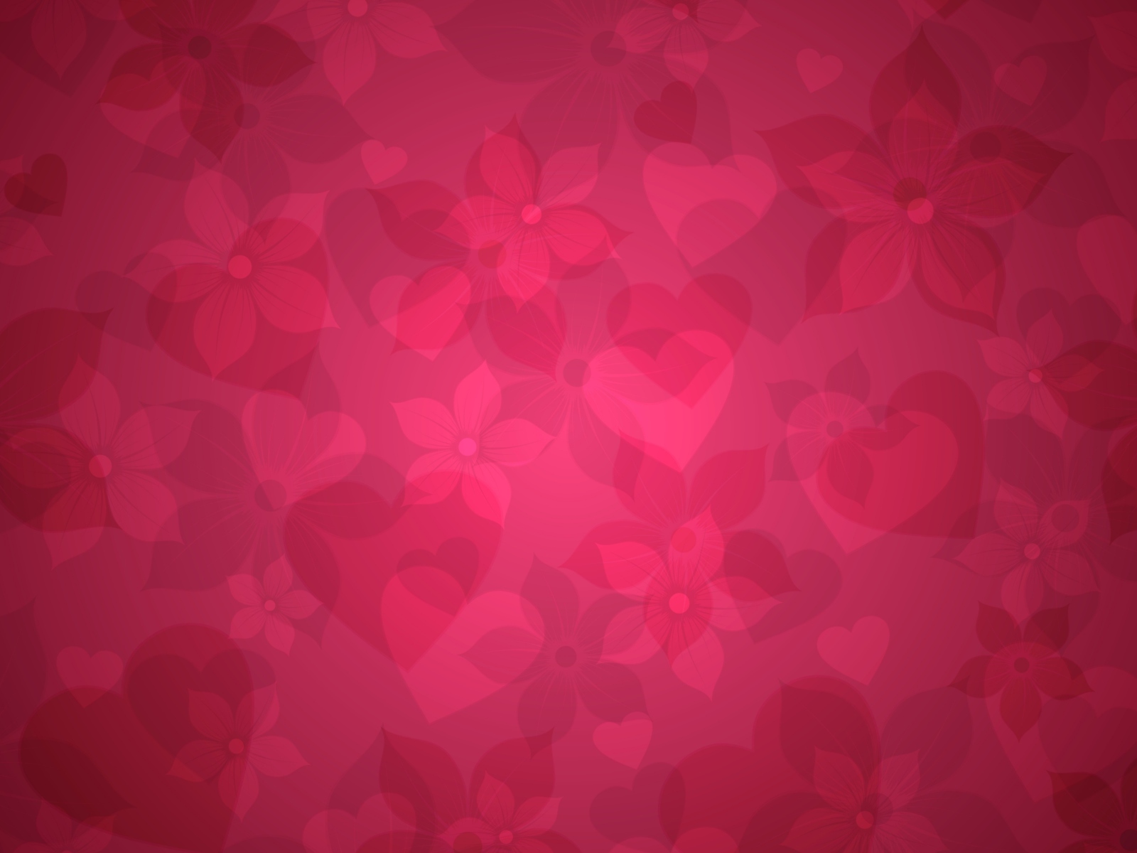 Screenshot №1 pro téma Pink Hearts And Flowers Pattern 1600x1200