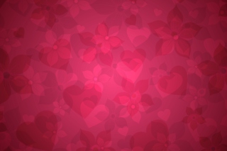 Pink Hearts And Flowers Pattern Picture for Android, iPhone and iPad