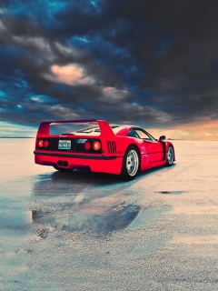 Sfondi Red Ferrari F40 Rear Angle 240x320