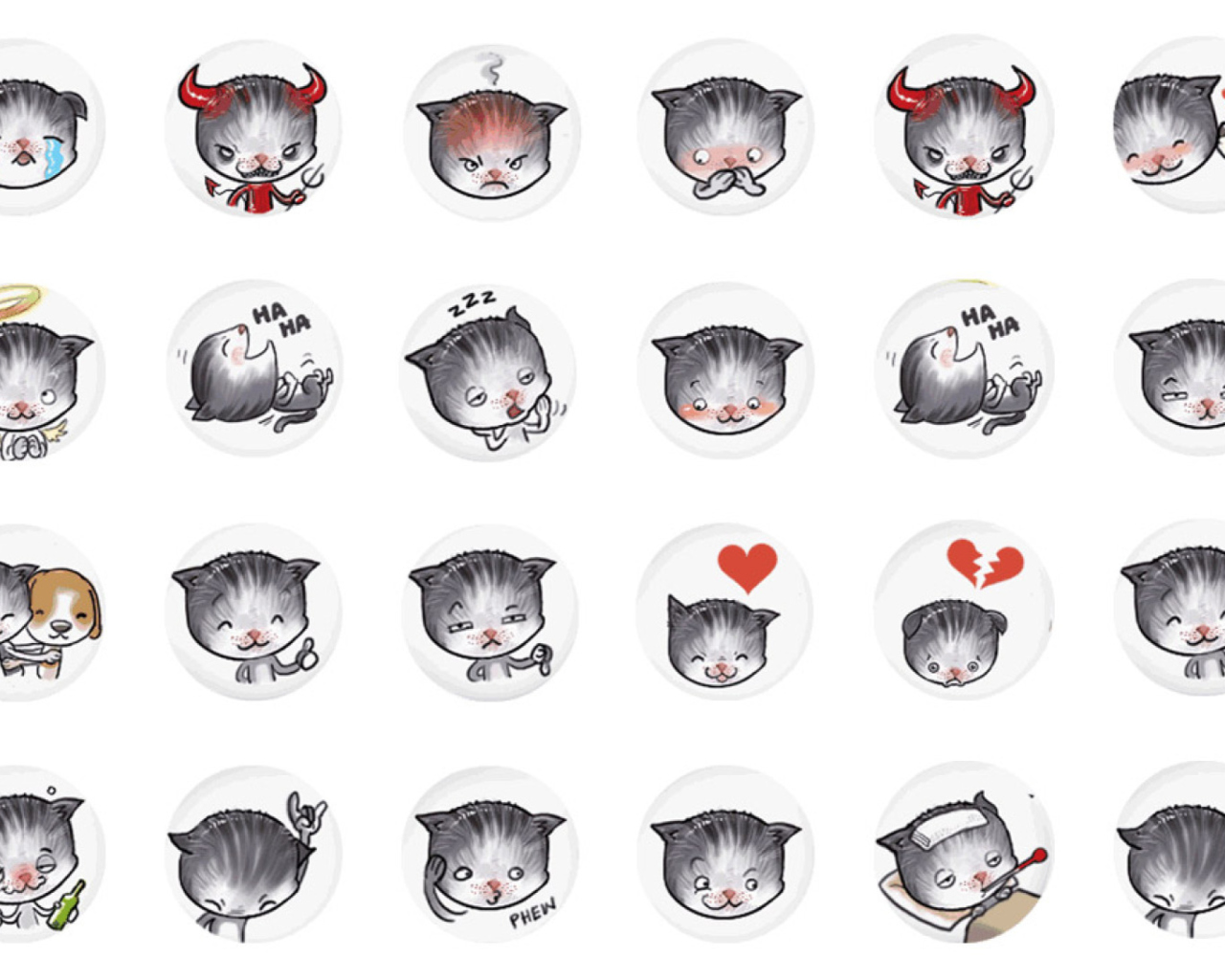 Das Funny Cat Drawings Wallpaper 1280x1024